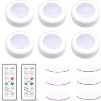 Havendro 6-Pack LED Puck Lights with 2 Remote, 16 Colors in White