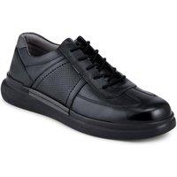 Pavers Men's Lightweight Casual Lace Up Shoes in Black | Size: 12