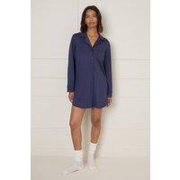Dorothy Perkins Women's Nightwear Tipped Pyjama Shirt in Navy | Size: Small