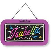 History & Heraldry Women's Light Up Neon Name Sign - Isabella in Purple