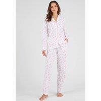 Damart Women's Floral Button-Through Jersey Pyjamas for Ultimate Comfort in Pink | Size: XL