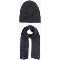 Sarta Women's Hat & Scarf Set Wool Winter Accessories Scarfs Beanie in Dark Grey