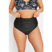 Yours Women's Ruched Bikini Briefs in Black | Size: 22