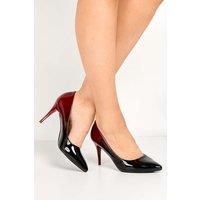 Miss Diva Women's Alani Two Tone Medium Heel Court Shoes in Black | Size: 4