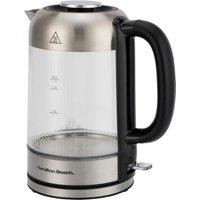Hamilton Beach Liberty 1.7L Ribbed Glass Kettle in Silver