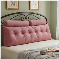 Living and Home Wedge Headboard Pillow with Removable Cover and 2 Bolster Pillows in Rose