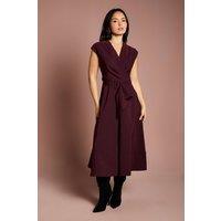 Coast Women's Petite Belted Crepe Dress in Chocolate | Size: 8