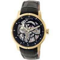 Heritor Automatic Men's Ryder Skeleton Leather-Band Watch in Gold