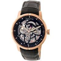 Heritor Automatic Men's Ryder Skeleton Leather-Band Watch in Rose Gold