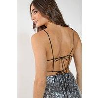 NastyGal Women's Floral Sequin Mini Skirt Co-ord in Black | Size: 6