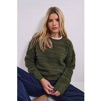 Dorothy Perkins Women's Boucle Zebra Jumper in Khaki | Size: XL