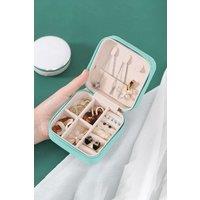 SHEONLY Women's Portable PU Leather Travel Jewellery Box in Blue