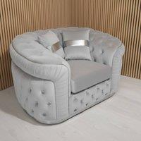 Stratus Interiors Ambassador Sofa Chesterfield Toronto Silver Trim Plush No Frill in Grey