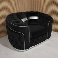 Stratus Interiors Ambassador Sofa Chesterfield Toronto Silver Trim Plush No Frill in Black