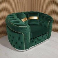 Stratus Interiors Ambassador Sofa Chesterfield Toronto Silver Trim Plush No Frill in Green