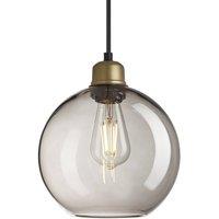 Industville Orlando Smoked Glass Globe Pendant - 9 Inch - Mocha in Metallic Gold | Size: Medium