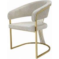 Stratus Interiors Prado Kitchen Dining Chair Faux Leather H86x51.5xW60 in Cream | Size: Large
