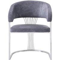 Stratus Interiors Prado Kitchen Dining Chair Faux Leather H86x51.5xW60 in Grey | Size: Large