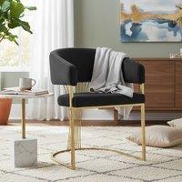 Stratus Interiors Prado Kitchen Dining Chair Faux Leather H86x51.5xW60 in Black | Size: Large