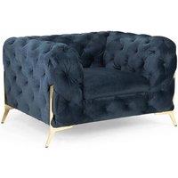 Stratus Interiors Italian Chesterfield Sofa Plush Velvet UK Manufactured in Blue