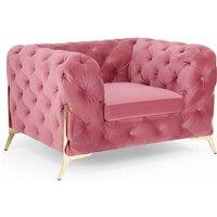 Stratus Interiors Italian Chesterfield Sofa Plush Velvet UK Manufactured in Pink | Size: 3 Seater