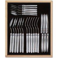 Laguiole 24 Piece Cutlery Set in Display Box in Metallic Silver