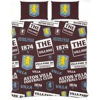 Aston Villa FC Patch Duvet Cover Set in Dark Red