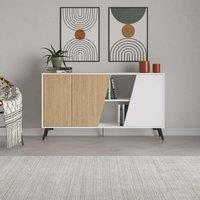 Decortie Doors Sideboard' Modern Sideboard Cabinet Storage Console in White | Size: 2 Pack