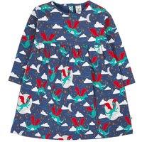 Frugi Girl's Cosy Amelia Dress in Navy | Size: 4-5 Years