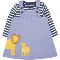 Frugi Girl's Pippa Pinafore Outfit in Purple | Size: 3-4 Years