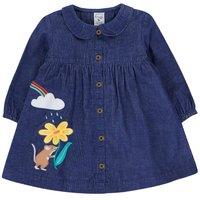 Frugi Girl's Mary Cord Dress in Navy | Size: 0-3 m