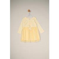 Miss Girl's Mock Cardigan Dress in Yellow | Size: 18-24 m