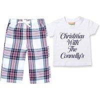 60 SECOND MAKEOVER Personalised Christmas With The.. Christmas Pyjamas Matching in Pink | Size: 0-6 m