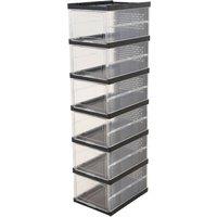 Living and Home 6-Tier Foldable Shoe Cabinet Shoe Storage Box in Black