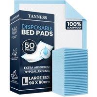 Tanness Disposable Incontinence Bed Pads with Waterproof Protection Pack of 50