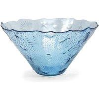 Verano Spanish Ceramics Beyond The Sea Blue/Clear Kitchen Dining Glass Conical Salad Fruit Bowl (Diam) 30cm in Blue