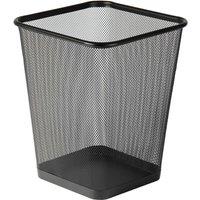 MANTRARAJ Black Square Metal Mesh Waste Paper Bin Lightweight Mesh Trash Can | Size: 1 Pack