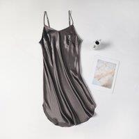 Soft Strokes Silk Women's Silk Slip Dress River Nymph - Grey | Size: 2