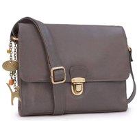 Catwalk Collection Handbags Women's Diana Leather Cross Body Bag in Grey | Size: Medium