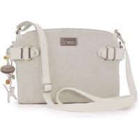 Catwalk Collection Handbags Women's Amanda Leather Cross Body Bag in Cream | Size: Medium