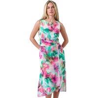 Roman Women's Petite Floral Midi Wrap Dress in Pink | Size: 18