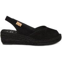 Toni Pons Women's 'Bernia' Wedge Heel Espadrilles Sandals in Black | Size: 4