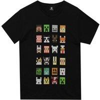 Minecraft Boy's Steve Creeper & Friends T-Shirt in Black | Size: 3-4 Years