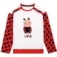 Harry Bear Girl's Ladybird Polka Dot Sweatshirt in Red | Size: 7-8 Years
