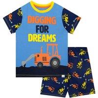 Harry Bear Boy's Digging For Dreams Digger Pyjamas in Blue | Size: 6-7 Years