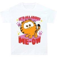 Garfield Girl's ME-ow T-Shirt in White | Size: 6-7 Years