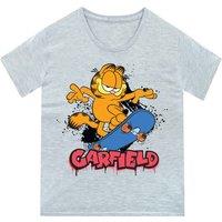 Garfield Boy's Skateboard T-Shirt in Grey | Size: 9-10 Years
