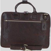Ashwood Leather Men's Classic Leather Laptop Bag in Dark Brown