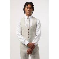Antique Rogue Men's Blake Pale Grey Slim Fit Waistcoat in Light Grey | Size: 48R