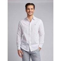 U.S. POLO ASSN. Men's Linen Blend Shirt in White | Size: Medium